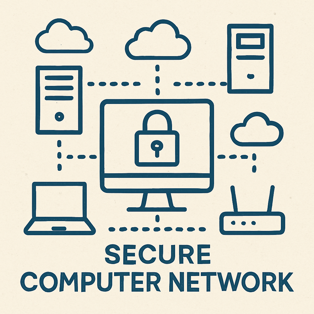 Illustration of a secure computer network