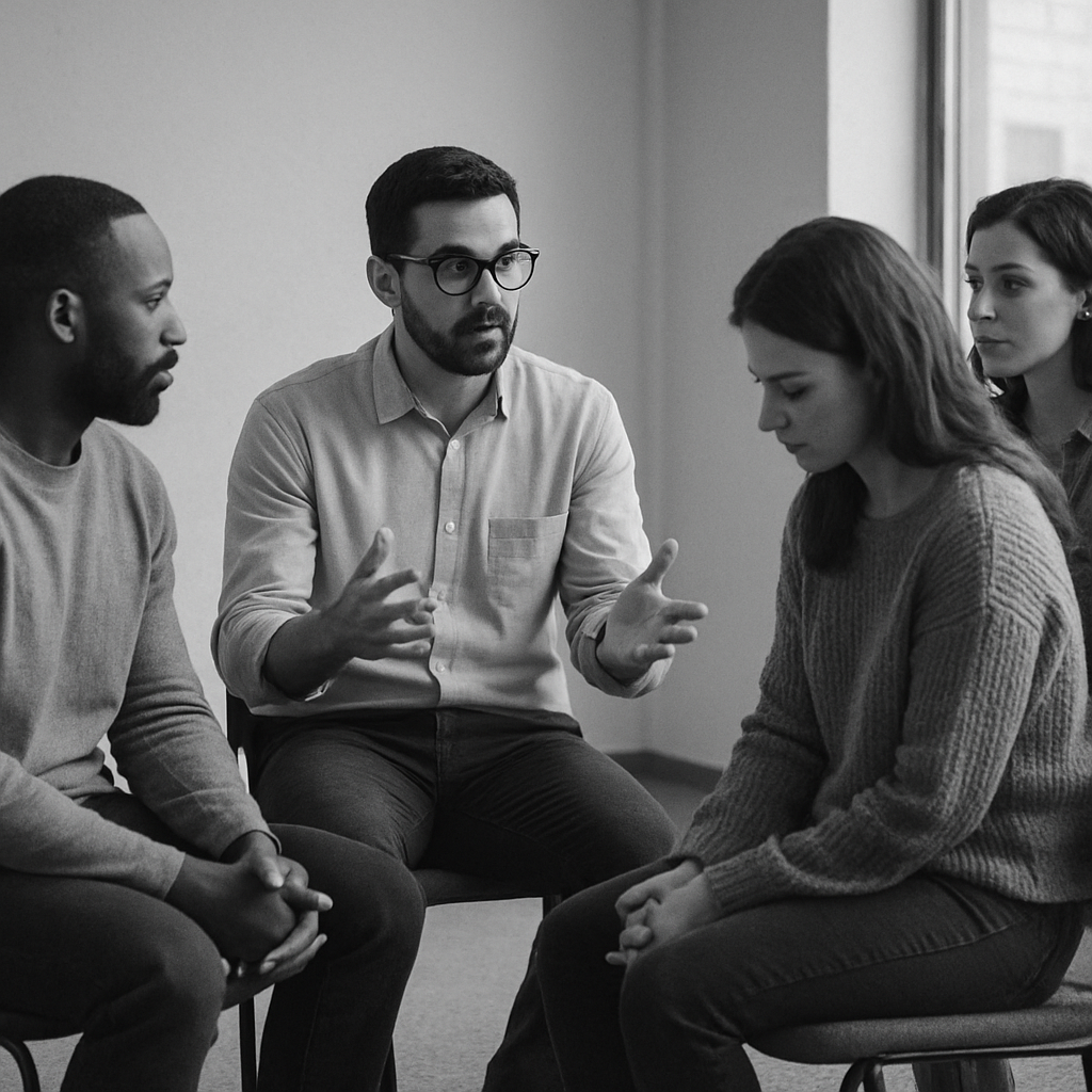 A group therapy session in progress