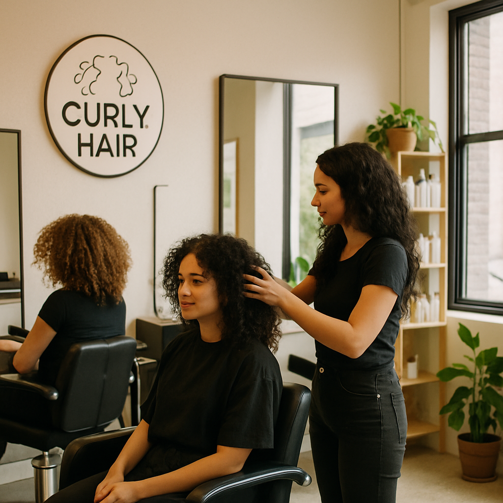 Image of a hair salon specializing in curly hair