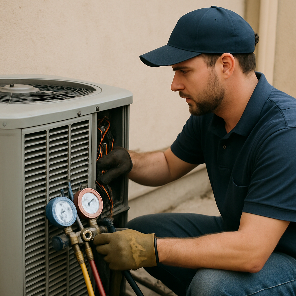 HVAC Technician at work
