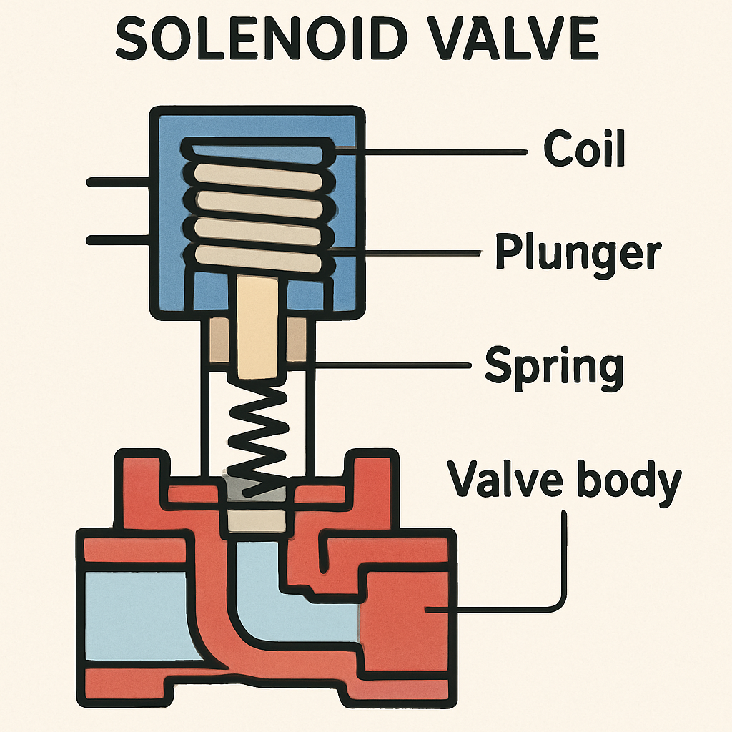 Illustration of solenoid valve features