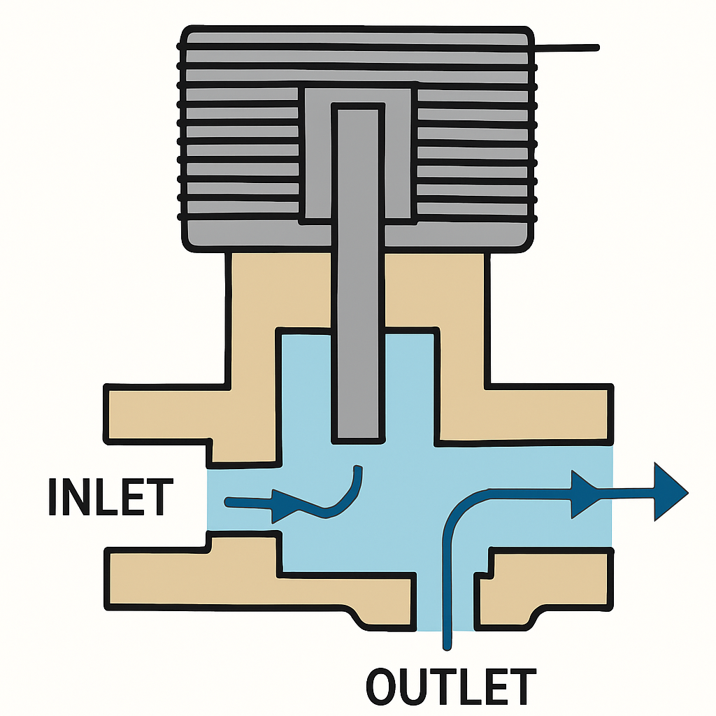 Diagram of a solenoid valve operation