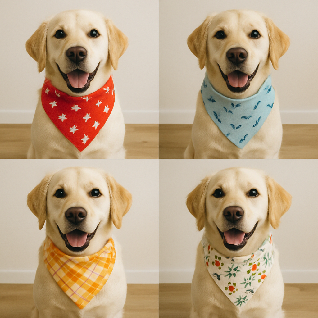 Variety of dog bandana designs