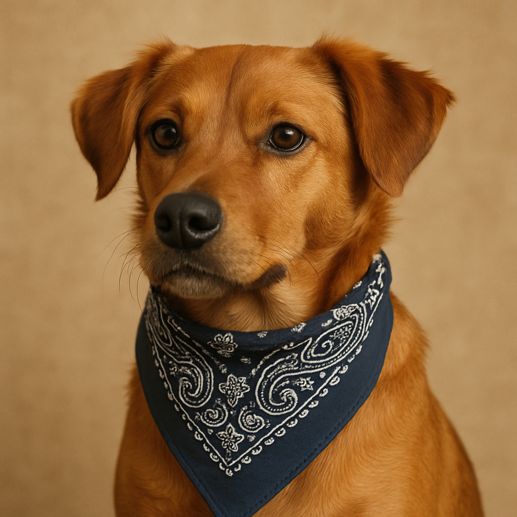 Dog wearing a stylish bandana