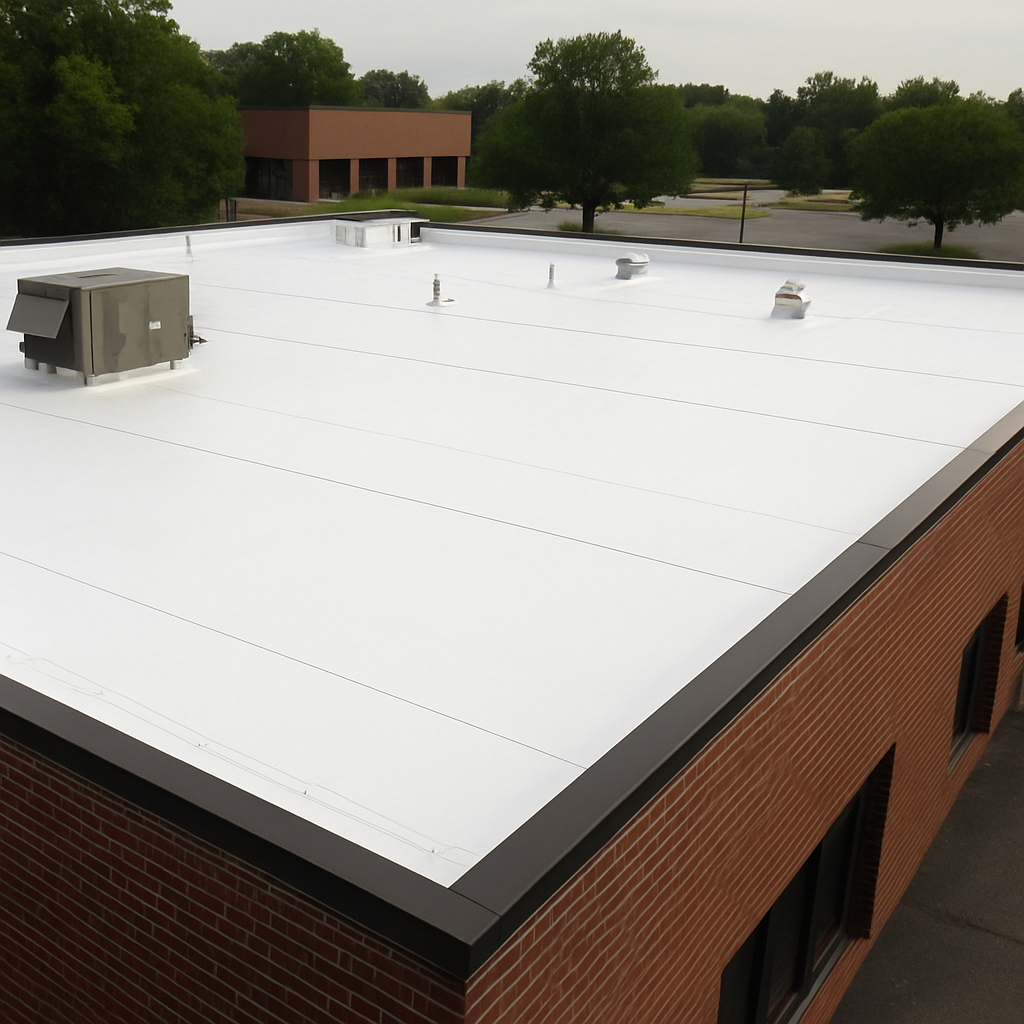 TPO roofing system on a commercial building