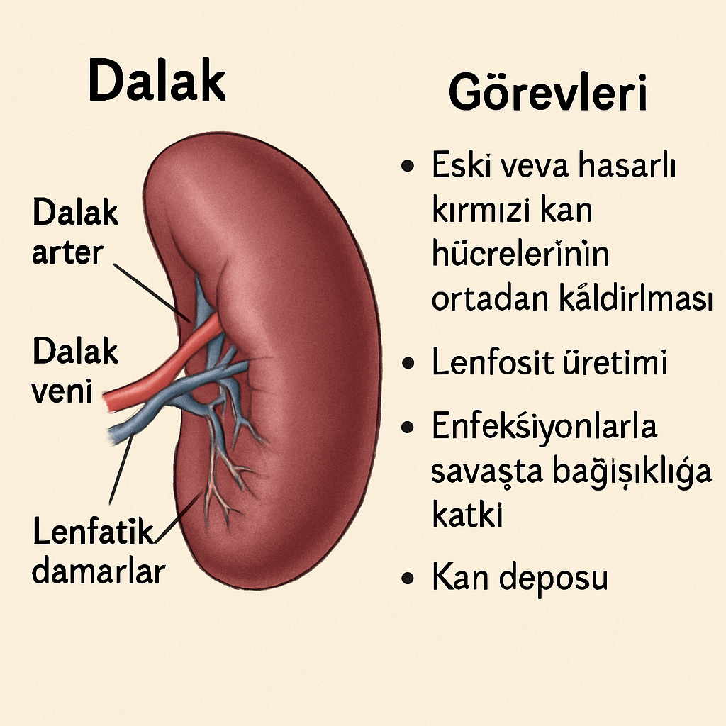 Dalak anatomisi ve görevleri