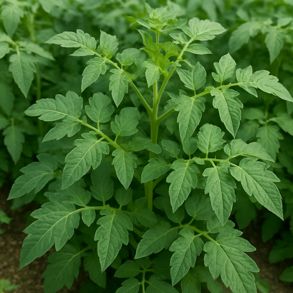 Tomato plants with healthy foliage