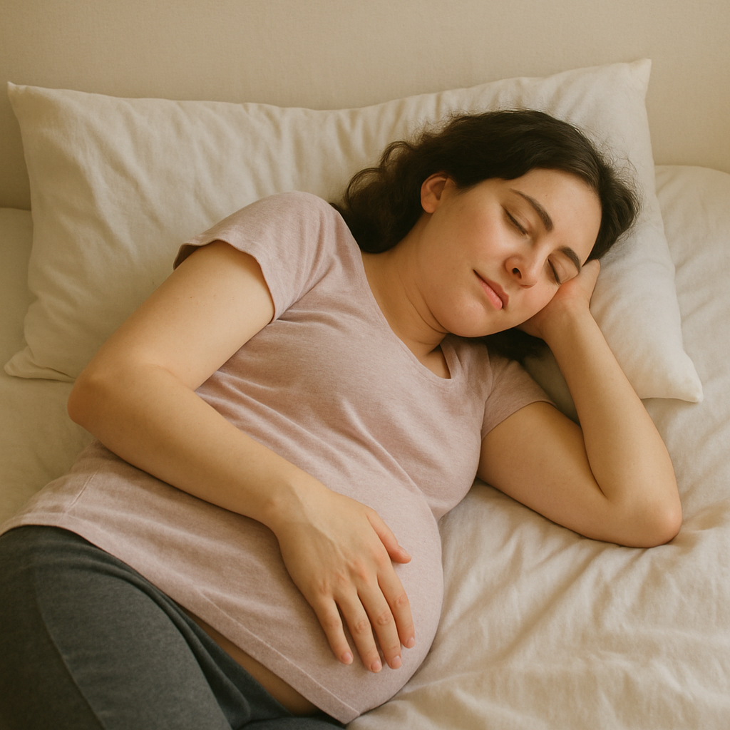 pregnant woman sleeping peacefully