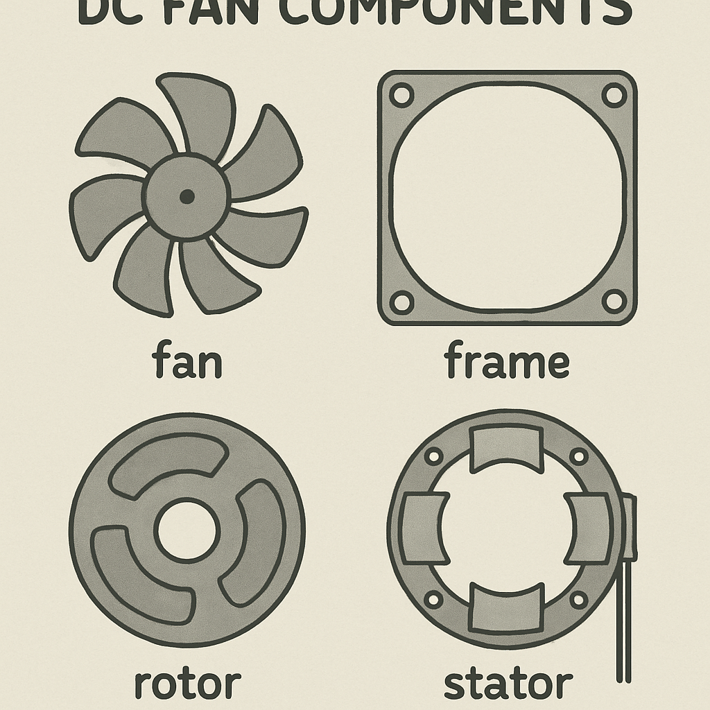 dc fan components