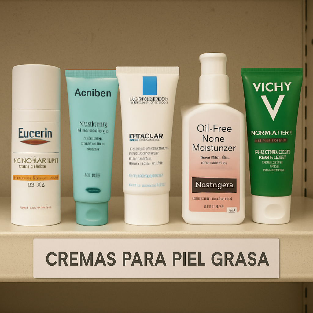 Cremas específicas para piel grasa en estante