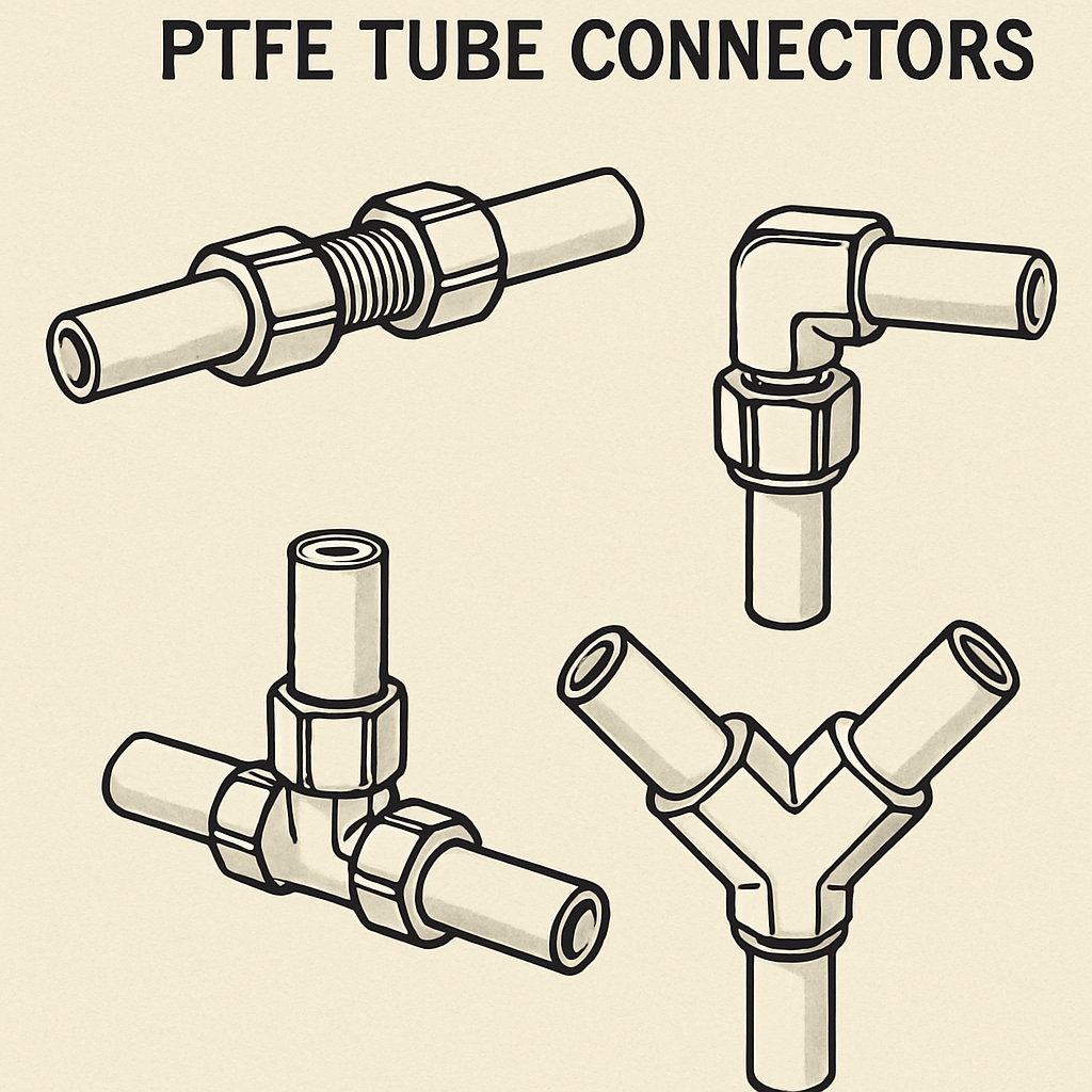 Illustration of PTFE tube connectors
