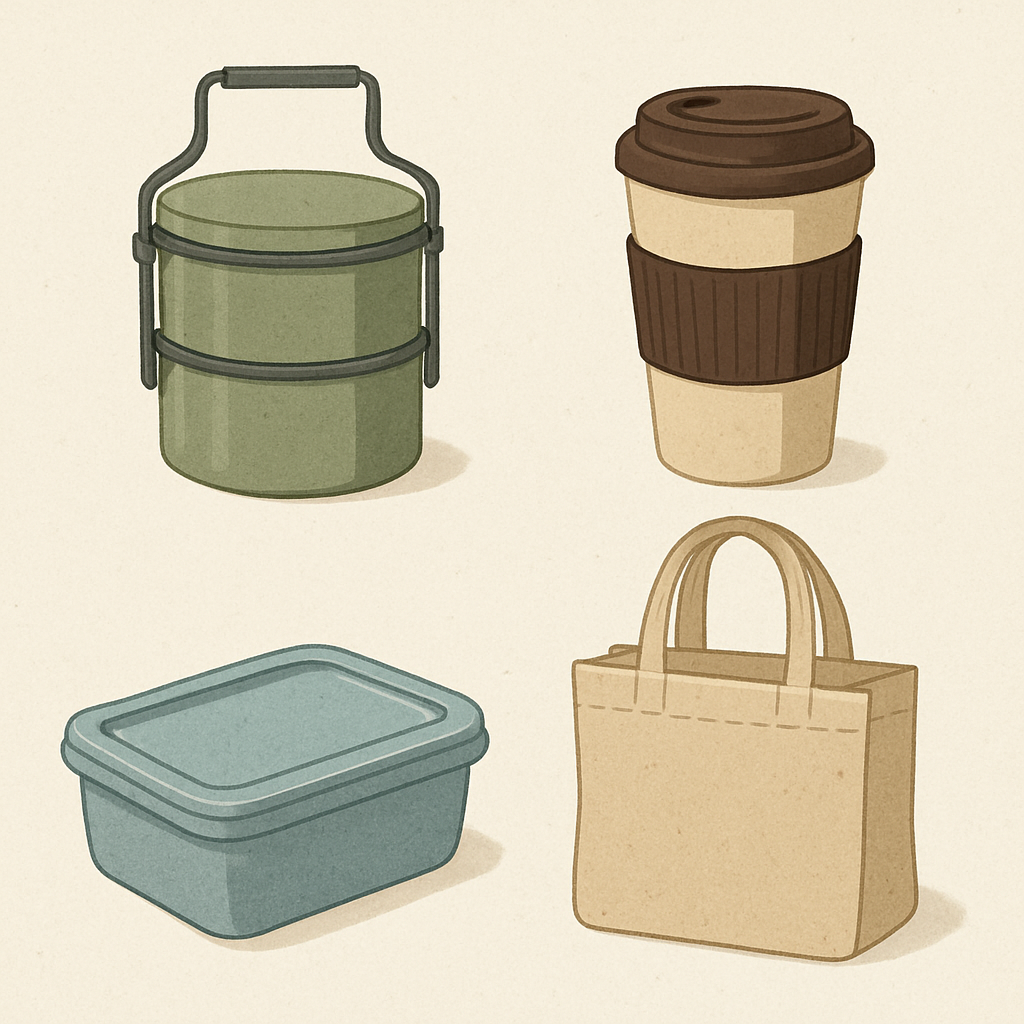 Different types of reusable to-go containers