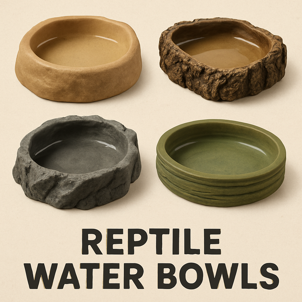 Different types of reptile water bowls