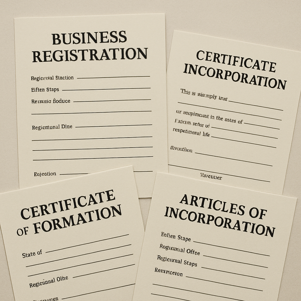 Business registration documents