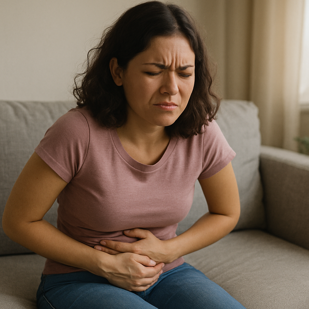 woman experiencing menstrual cramps