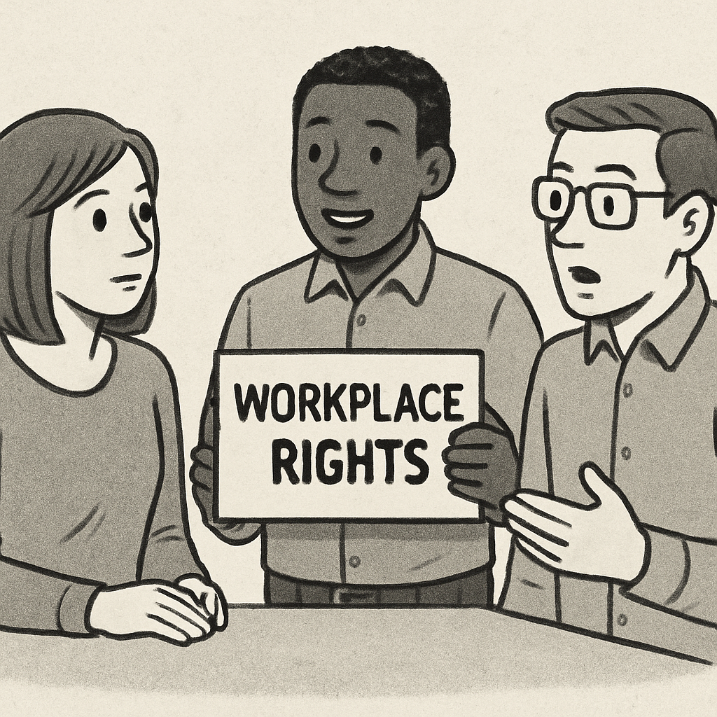 Employee discussion about workplace rights