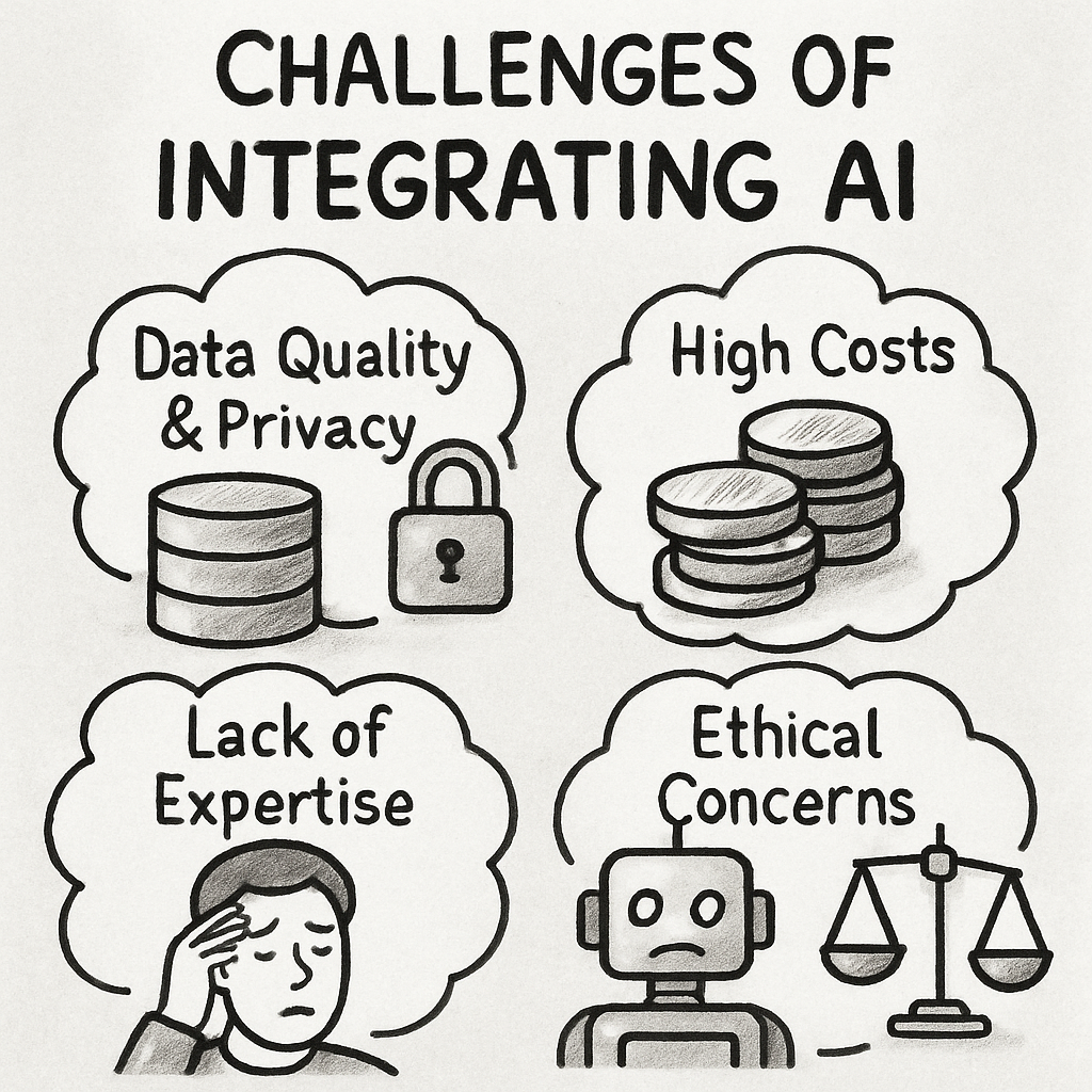 Challenges of integrating AI