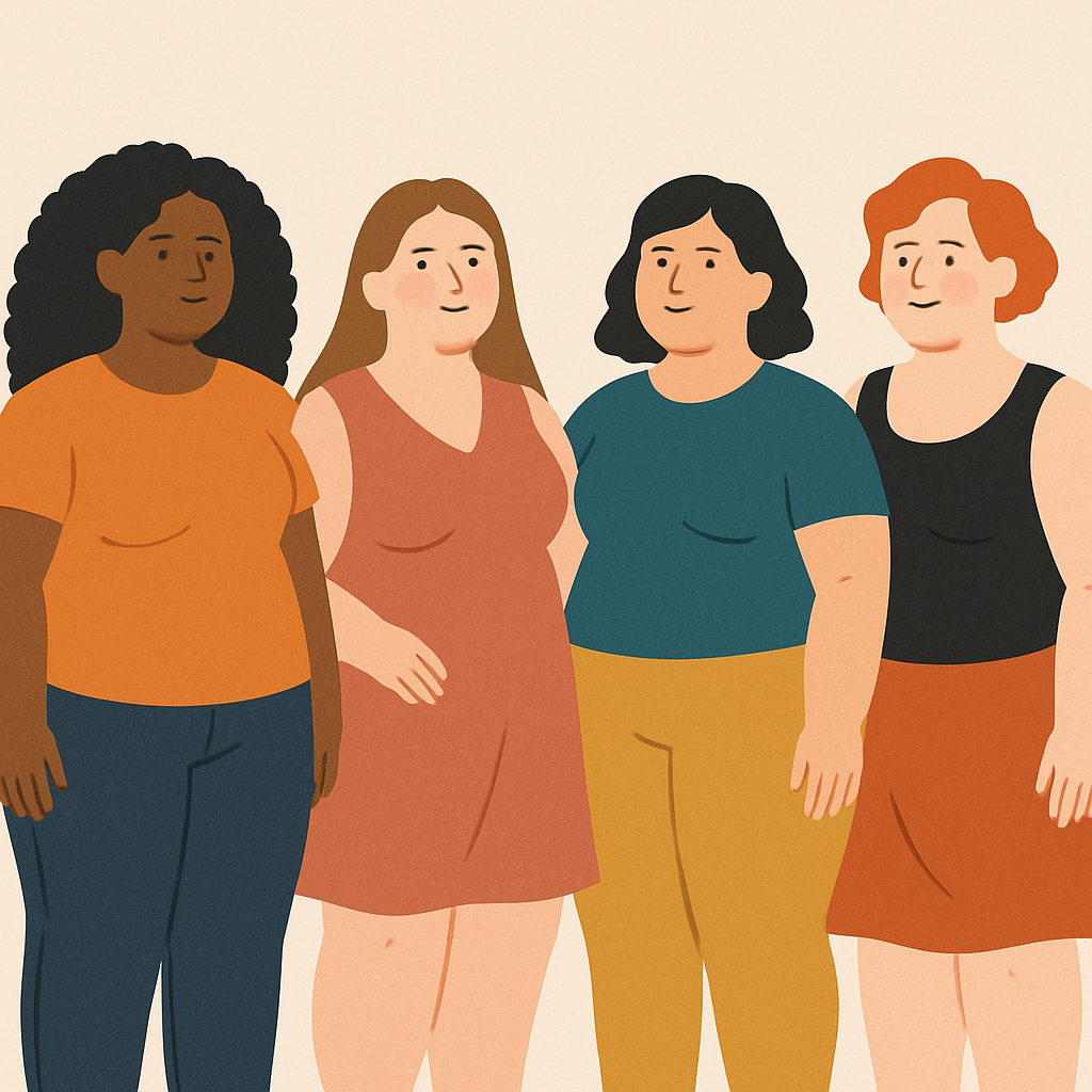 plus-size body types illustration