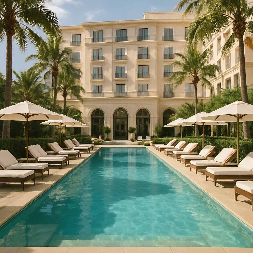Luxury hotel pool
