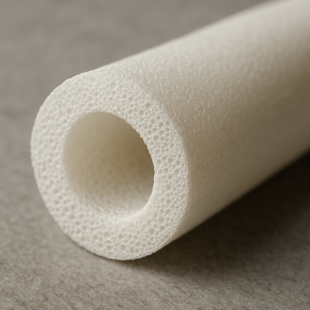 High-density porous PTFE tube close-up