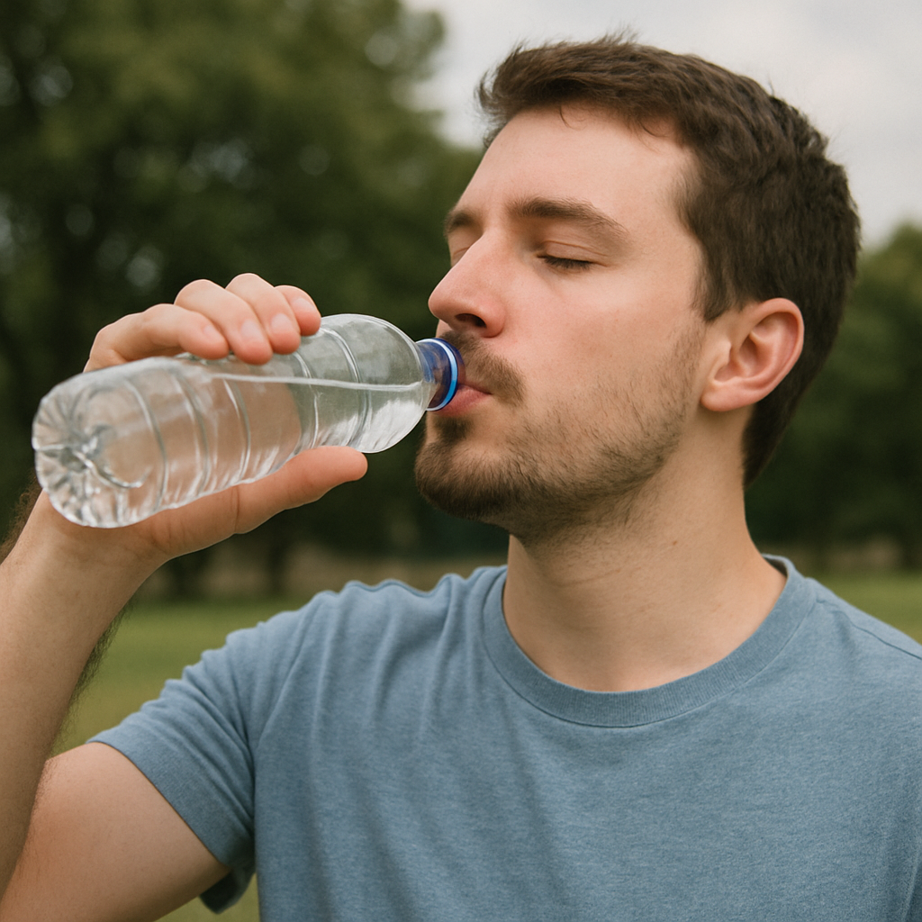 Person drinking water