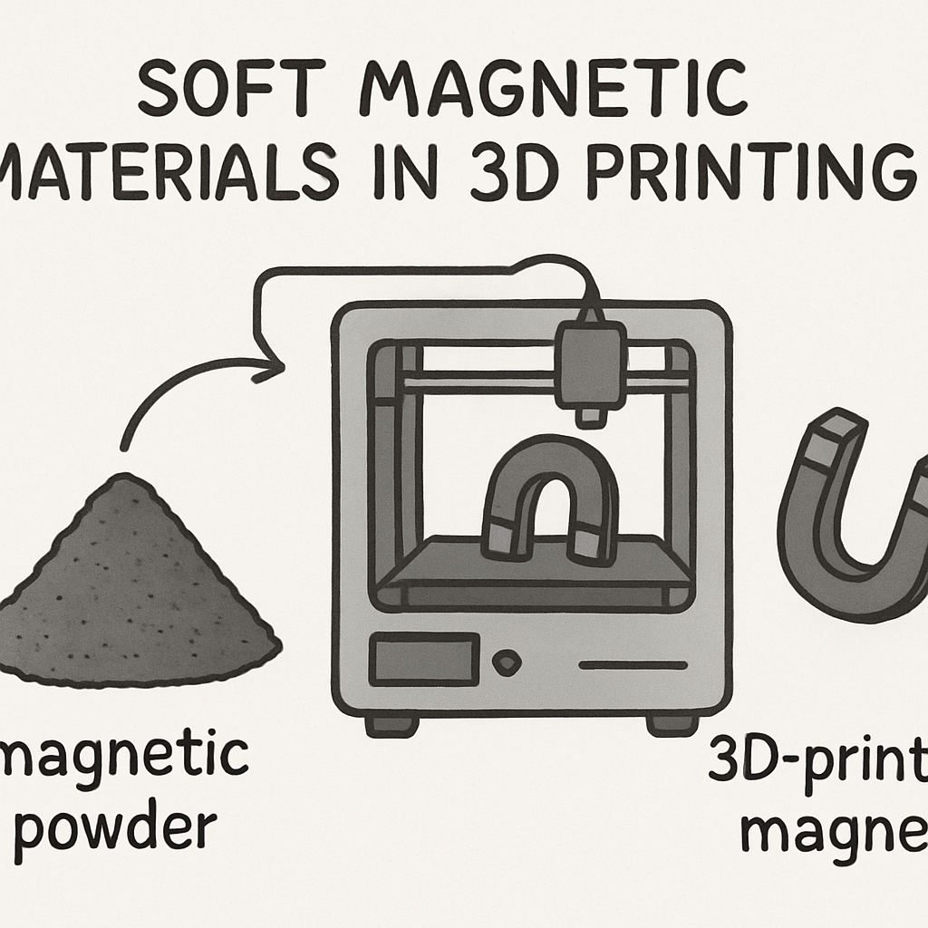 Soft magnetic materials in 3D printing