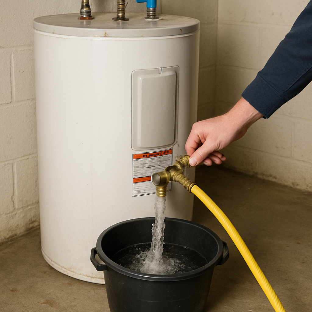Flushing a hot water tank
