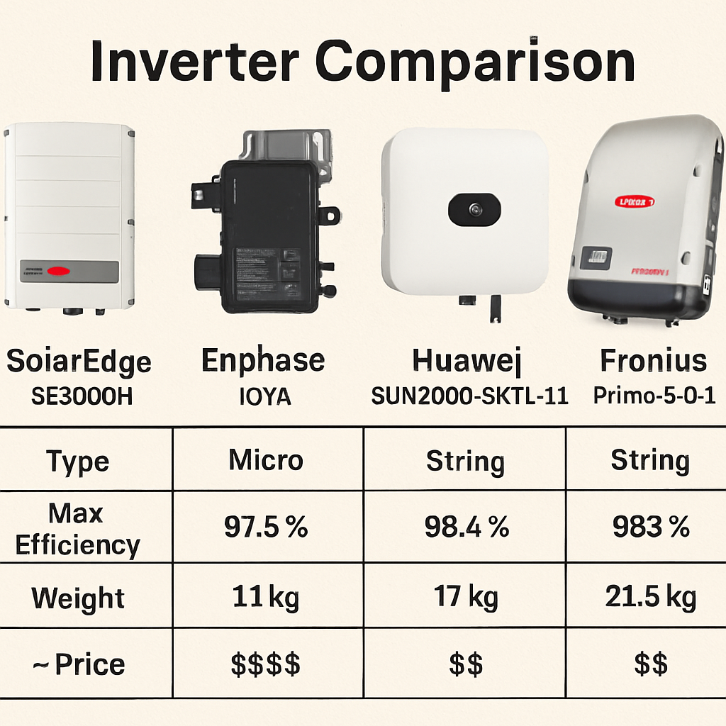 Comparison of inverter brands and models