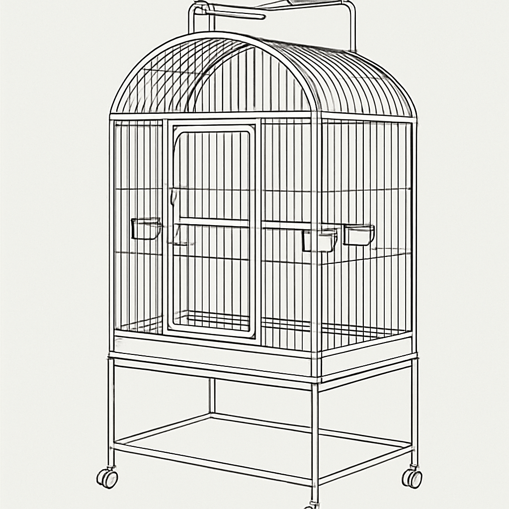 Spacious European style parrot cage