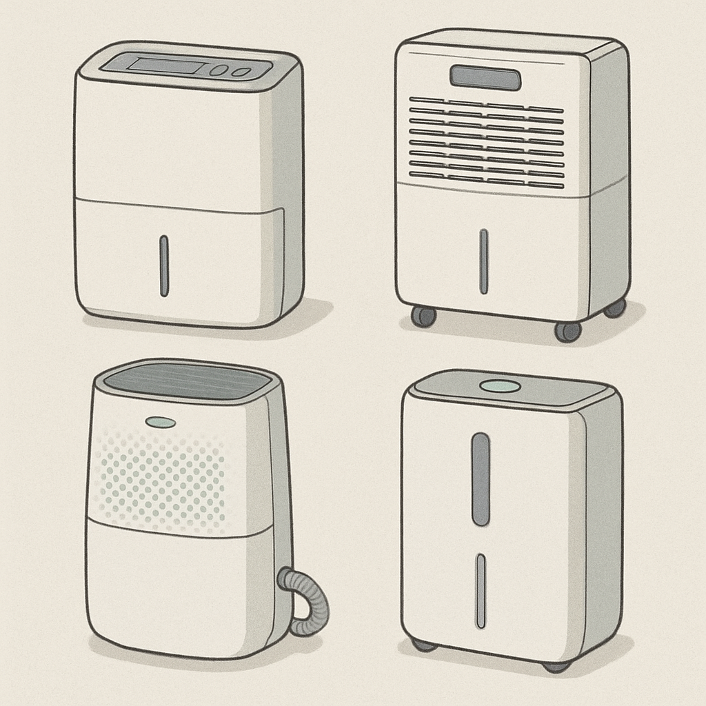 Different types of dehumidifiers with distinct features