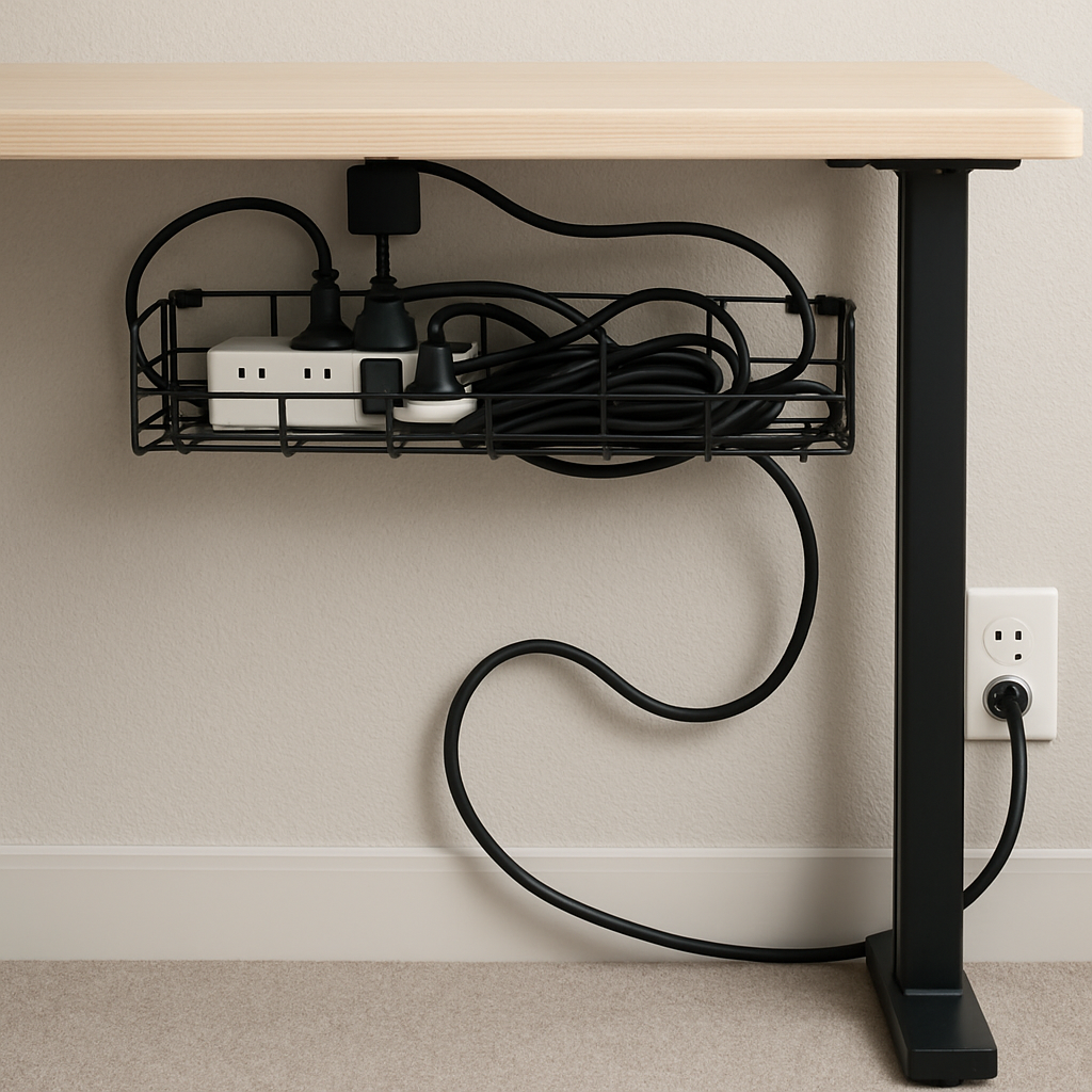 Cable management tray setup