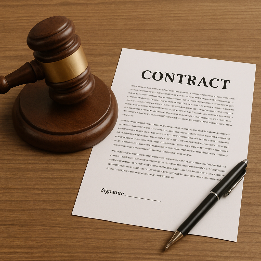 Gavel and legal contract