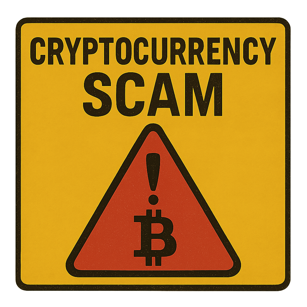 Cryptocurrency scam warning sign