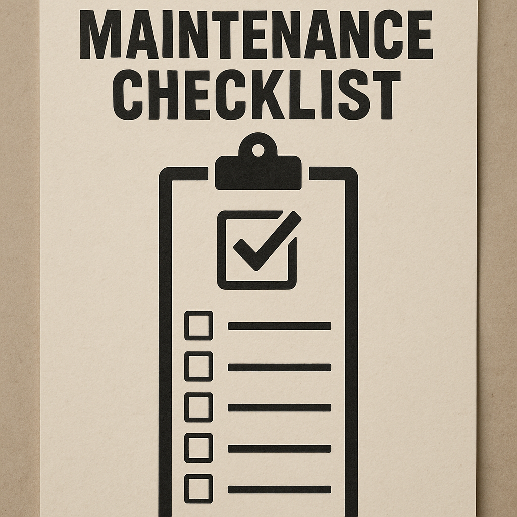 Maintenance checklist