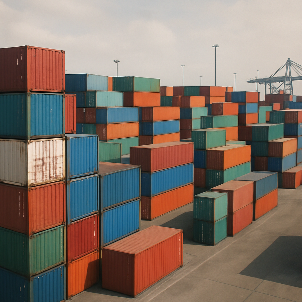 Shipping containers at port