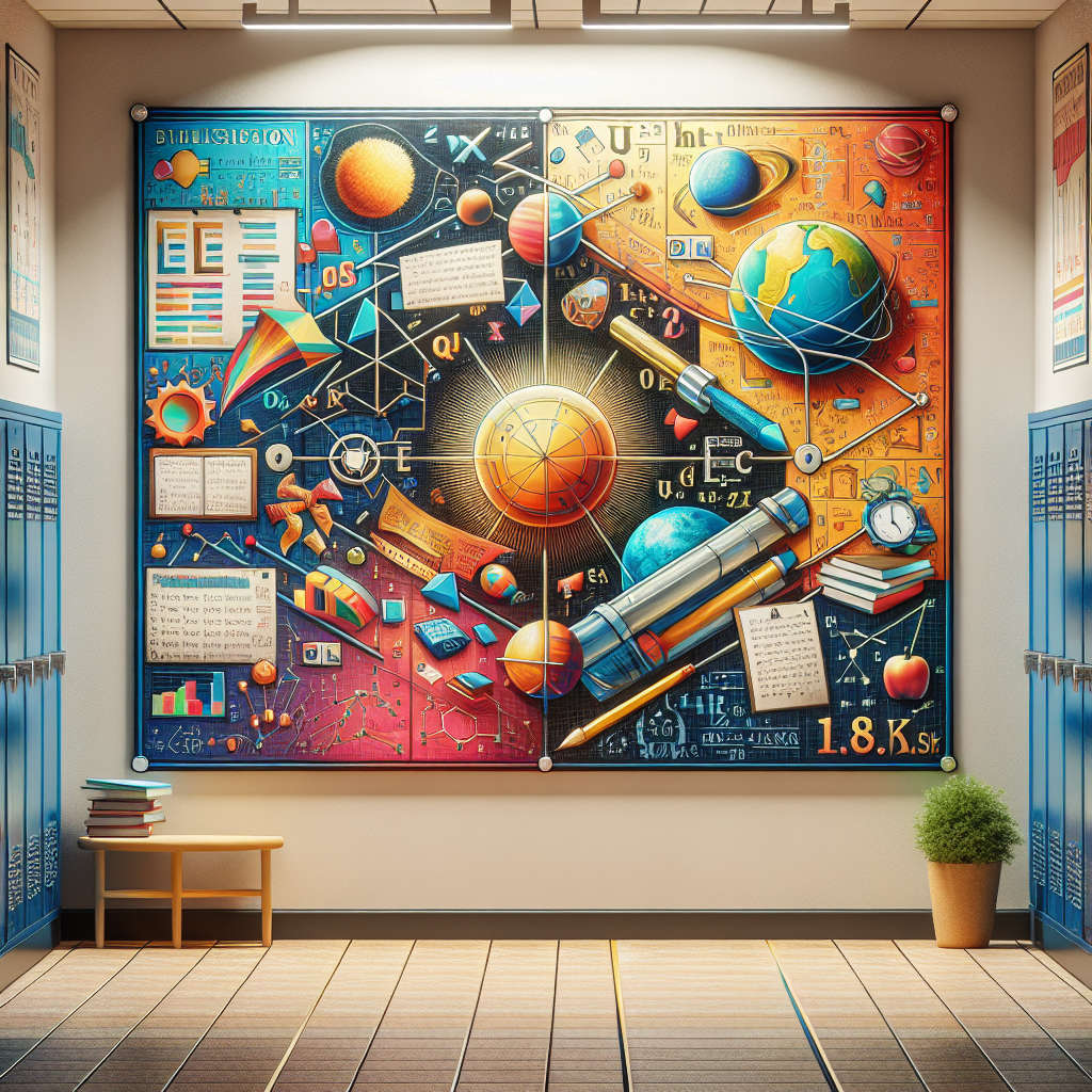 A classroom wall filled with colorful, educational posters