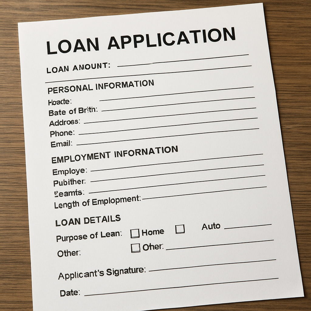 Loan application form