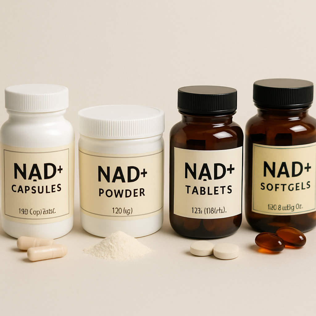 variety of NAD supplements in different forms