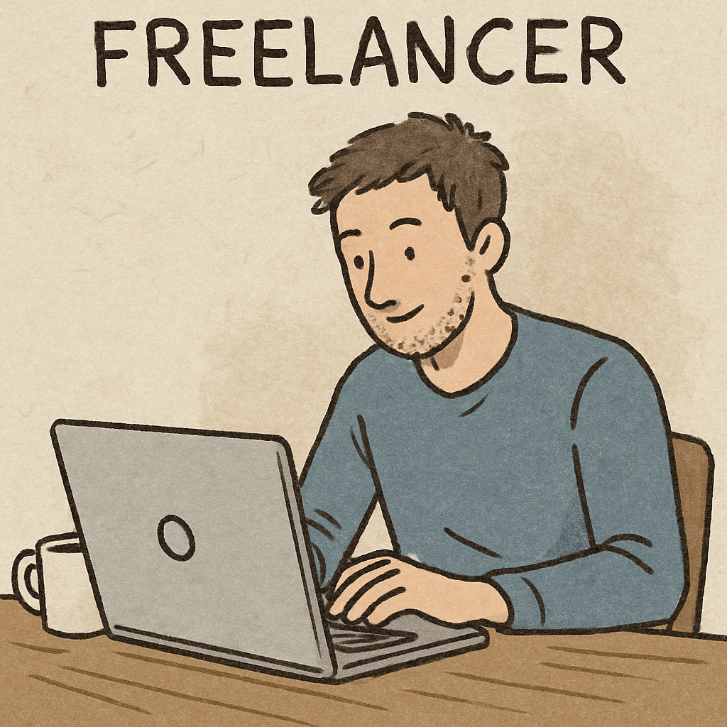 Freelancer working on a laptop