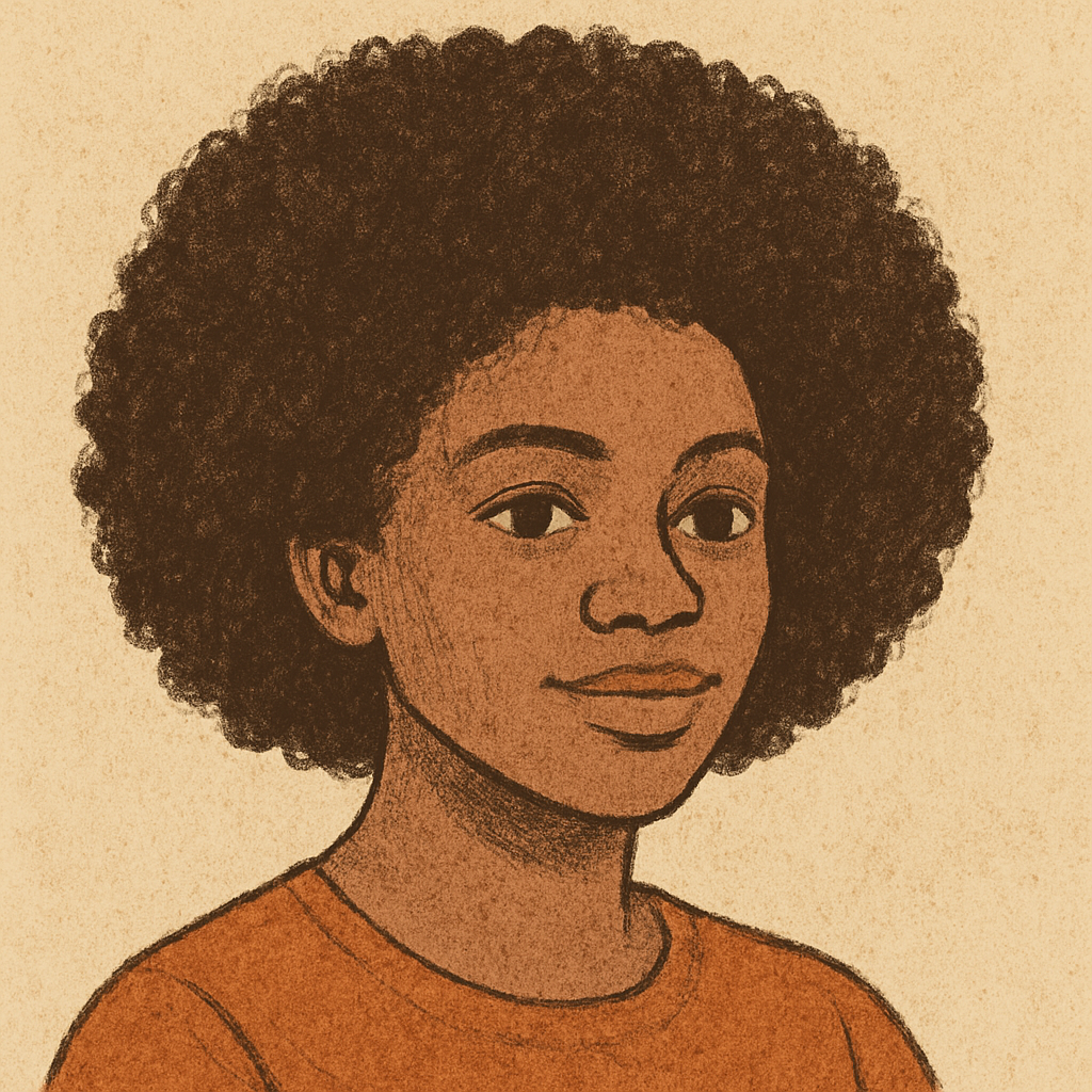 Illustration d'une personne aux cheveux afro