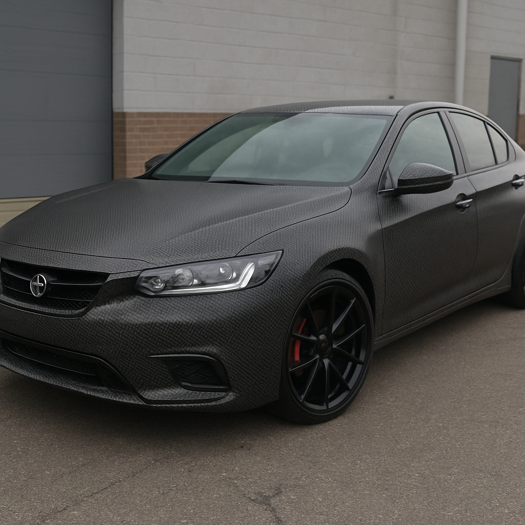 Car with Carbon Fiber Wrap