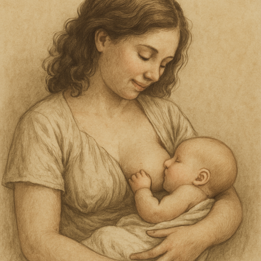 Mother breastfeeding baby