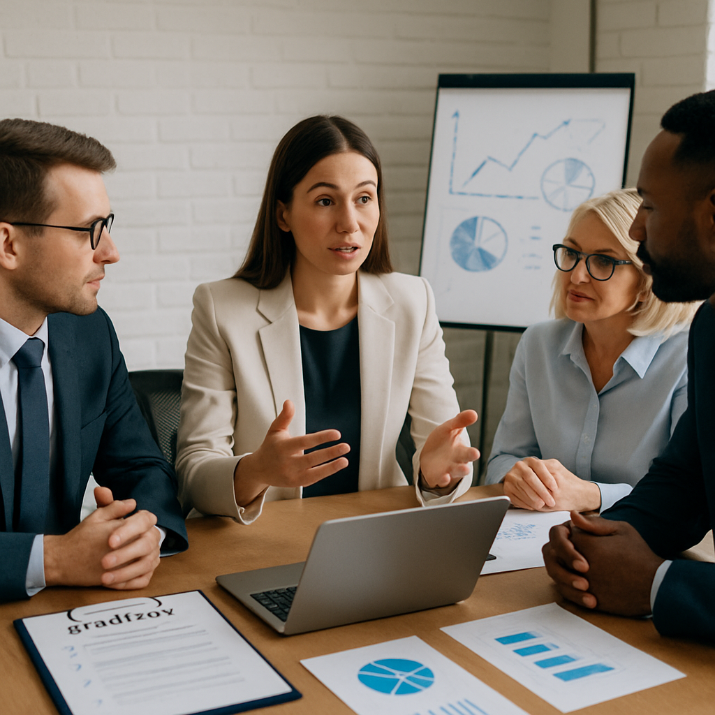 Business meeting with HR professionals discussing strategies