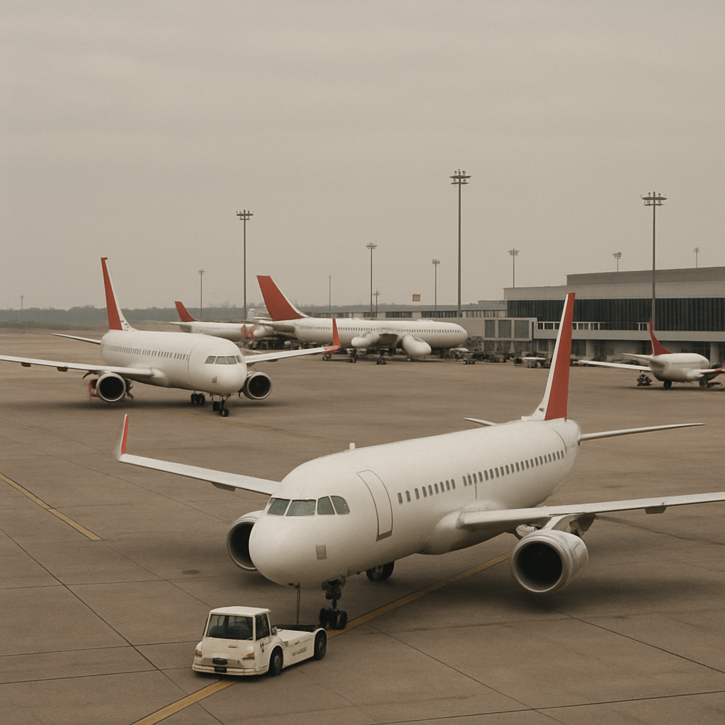 Aviones en un aeropuerto