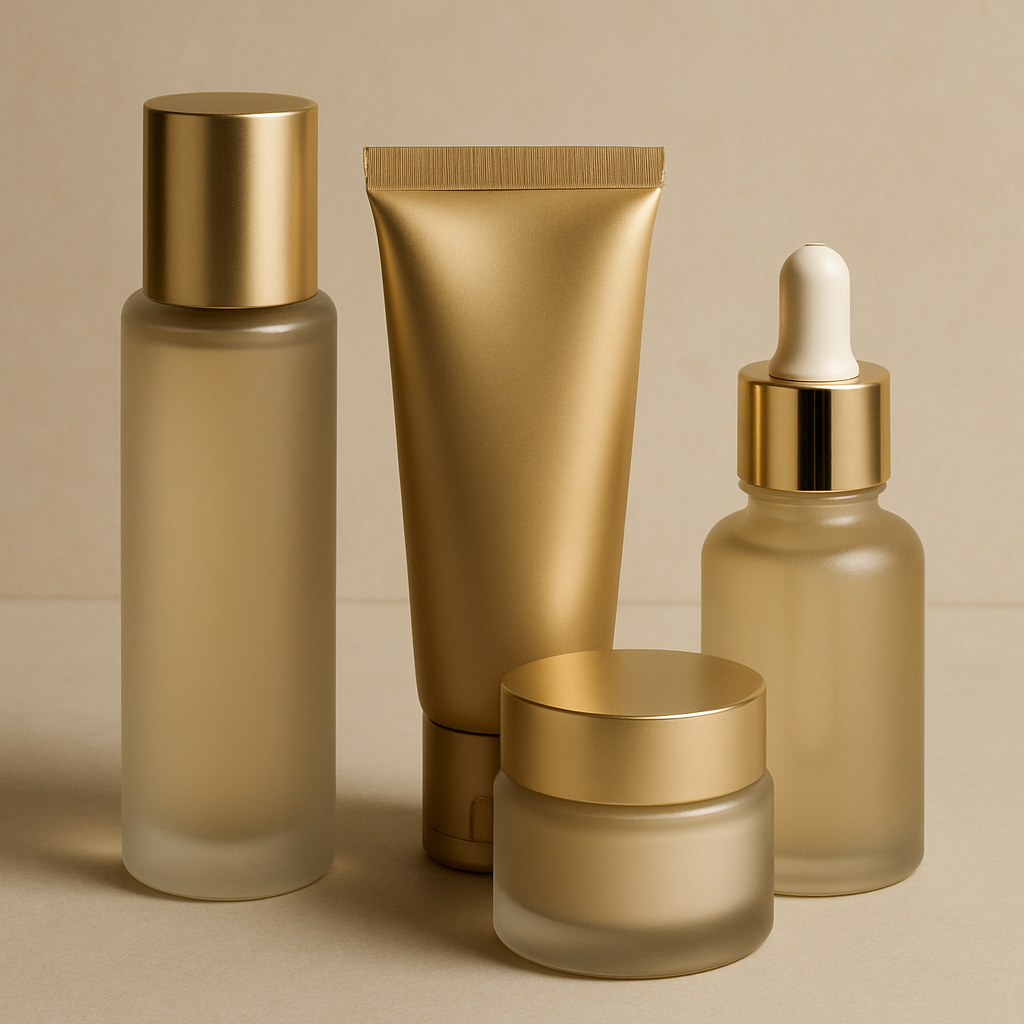 Collection of luxury skin care products