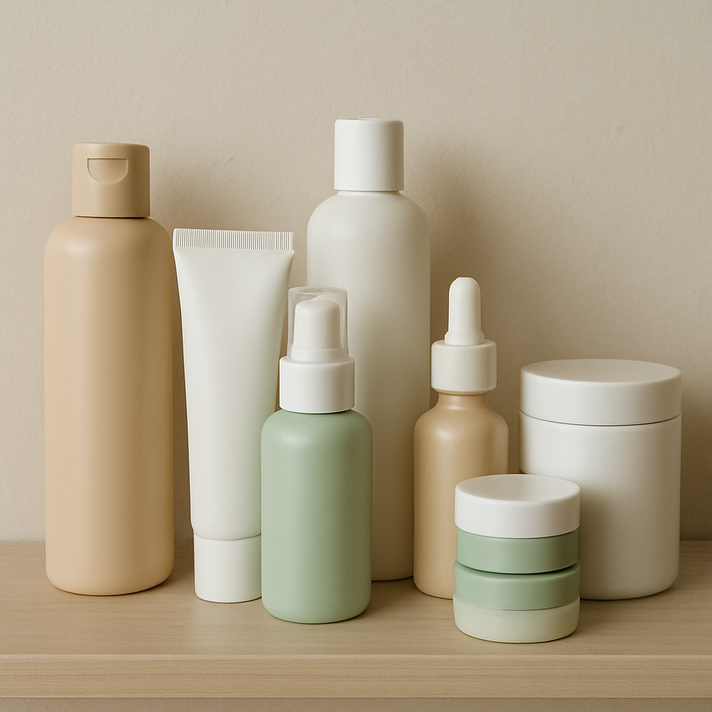 Different skin care products on a shelf