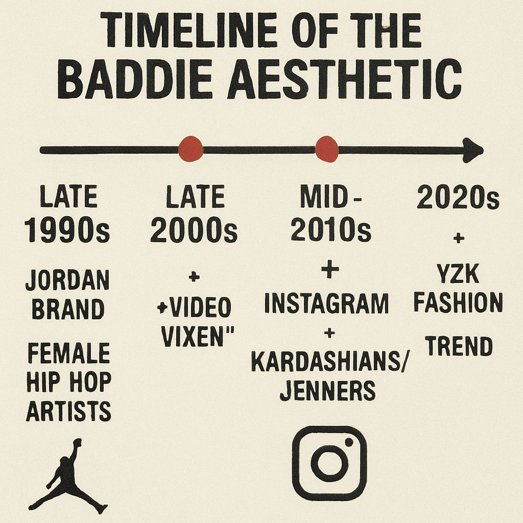 Timeline of the baddie aesthetic's growth and key influences