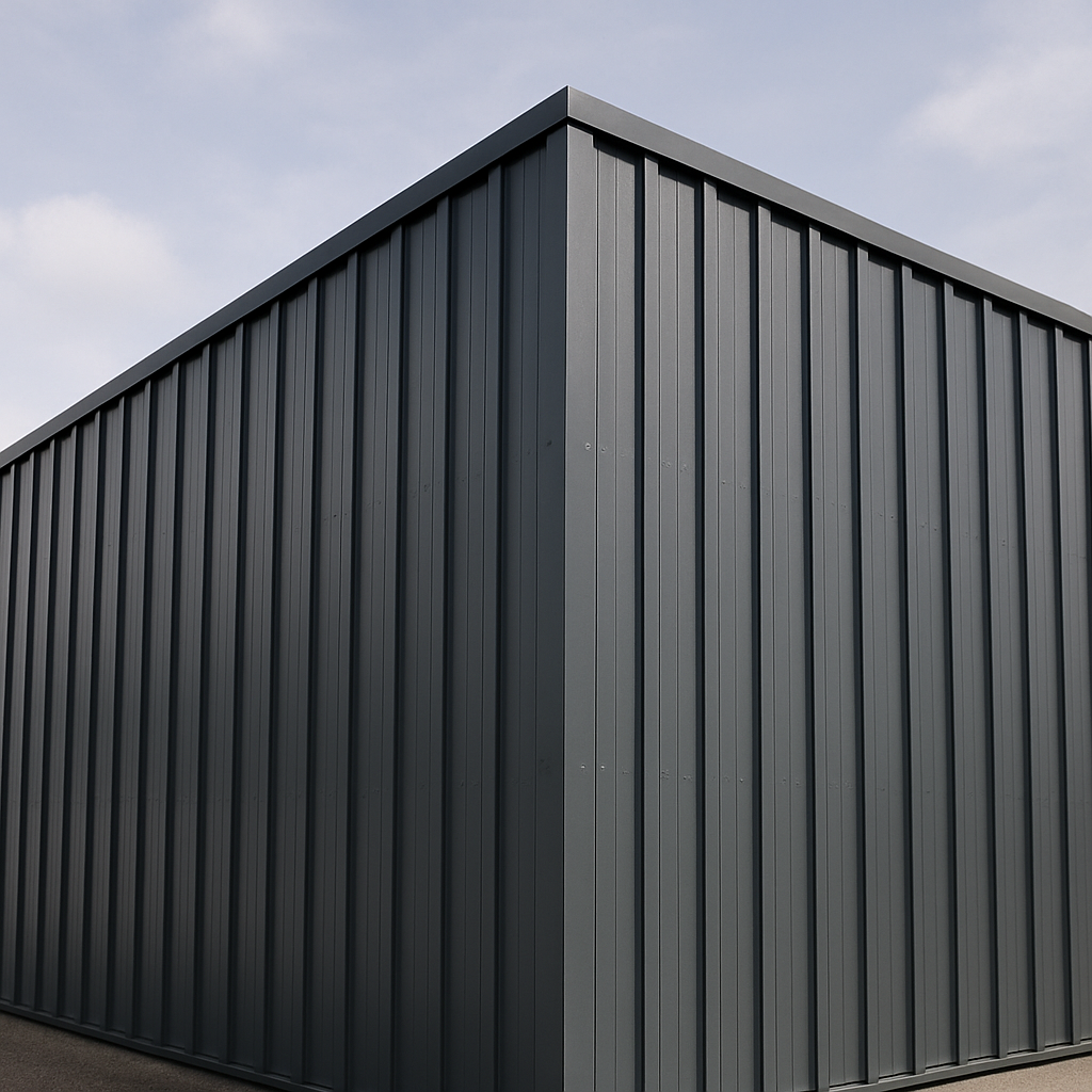 Durable steel siding panels on a modern building