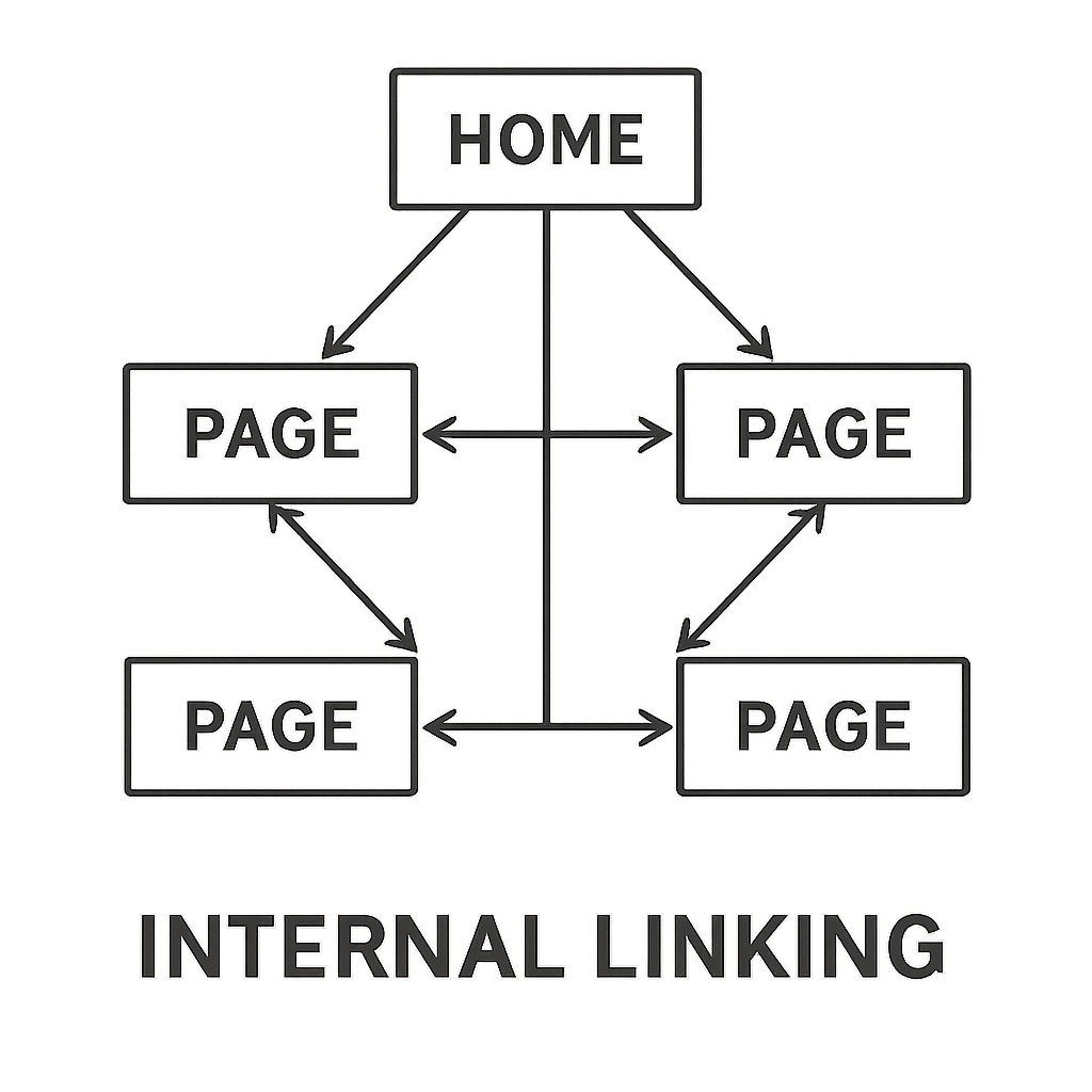Diagram showing internal linking between website pages