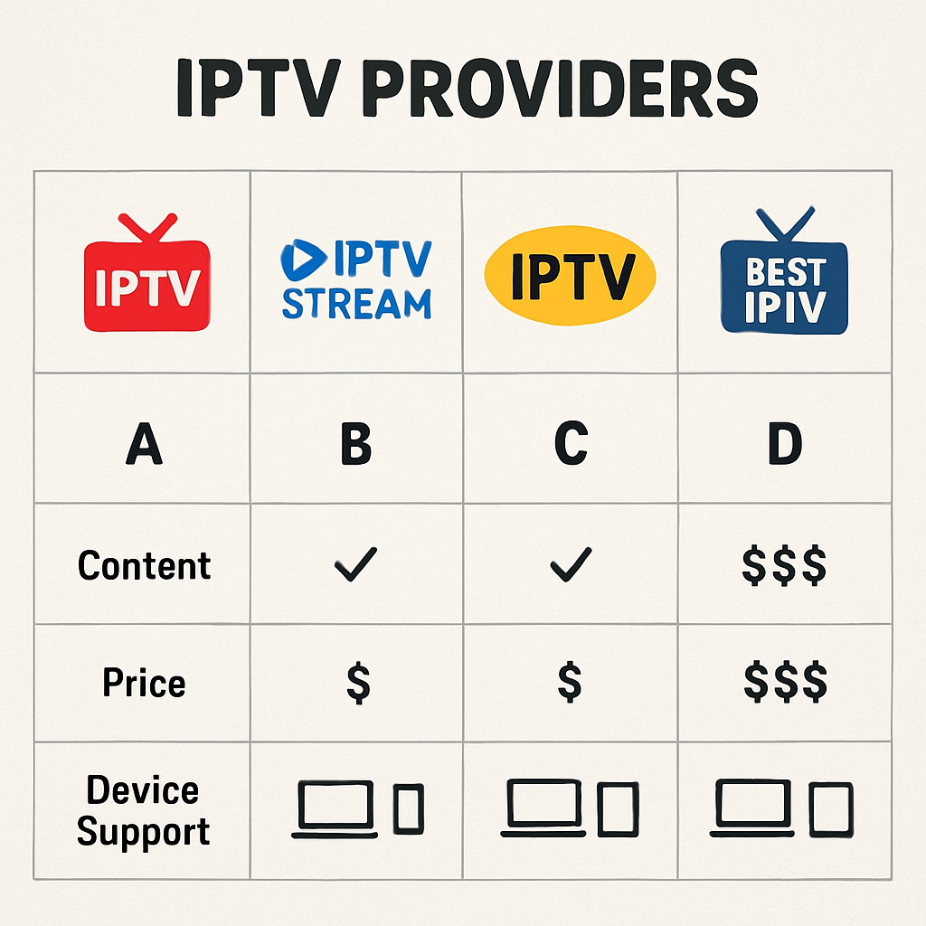 Comparison of different IPTV providers